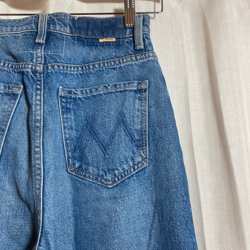 Mother Superior The Tune Up Hover Cuff Jeans Blue High Rise Straight Leg Size 24 - Picture 8 of 11